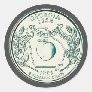 Tinted Georgia Staat Quarter Design Runder Aufkleber