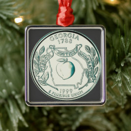 Tinted Georgia Staat Quarter Ornament Aus Metall