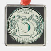 Tinted Georgia Staat Quarter Ornament Aus Metall (Vorne)