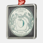 Tinted Georgia Staat Quarter Ornament Aus Metall (Links)