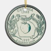 Tinted Georgia Staat Quarter Personalisiert Keramik Ornament (Vorne)