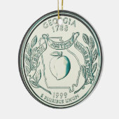 Tinted Georgia Staat Quarter Personalisiert Keramik Ornament (Links)