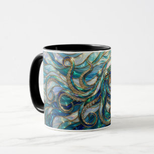 Tinted Glas Oktopus Tasse, Oktopus Kaffeetasse