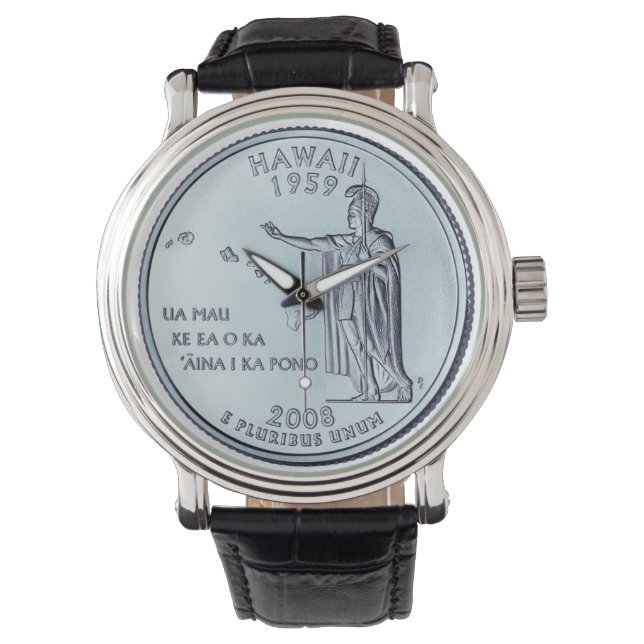 Tinted Hawaii Staat Quarter Design Armbanduhr (Vorderseite)