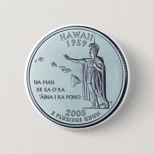 Tinted Hawaii Staat Quarter Design Button (Vorderseite)