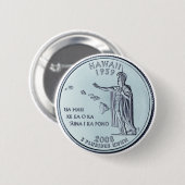 Tinted Hawaii Staat Quarter Design Button (Vorne & Hinten)