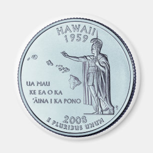 Tinted Hawaii Staat Quarter Design Magnet