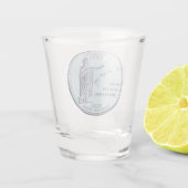 Tinted Hawaii Staat Quarter Design Schnapsglas (Rückseite)