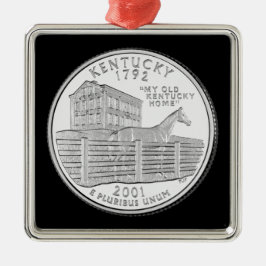 Tinted Kentucky Staat Quarter Ornament Aus Metall