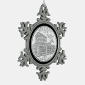 Tinted Kentucky Staat Quarter Schneeflocken Zinn-Ornament (Links)
