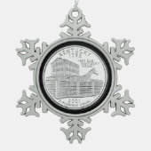 Tinted Kentucky Staat Quarter Schneeflocken Zinn-Ornament (Vorderseite)