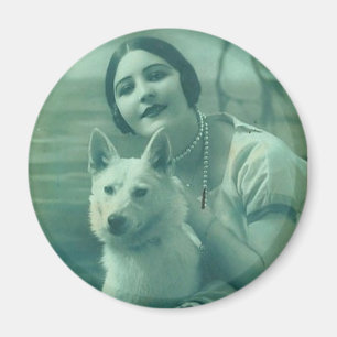 Tinted Lady and Dog Magnet