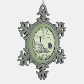 Tinted Maine Staat Quarter Schneeflocken Zinn-Ornament (Links)