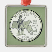 Tinted Massachusetts Staat Quarter Ornament Aus Metall (Vorne)
