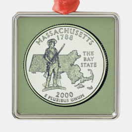 Tinted Massachusetts Staat Quarter Ornament Aus Metall