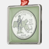 Tinted Massachusetts Staat Quarter Ornament Aus Metall (Links)