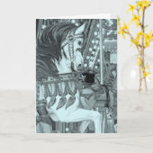 Tinted Merry Horse Karte (Gelbe Blume)