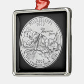 Tinted Mississippi Staat Quarter Ornament Aus Metall (Links)