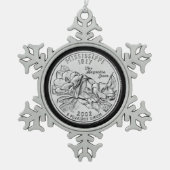 Tinted Mississippi Staat Quarter Schneeflocken Zinn-Ornament (Vorderseite)