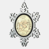 Tinted Nevada Staat Quarter Schneeflocken Zinn-Ornament (Rechts)
