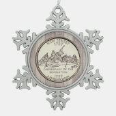 Tinted New Jersey Staat Quarter Schneeflocken Zinn-Ornament (Vorderseite)