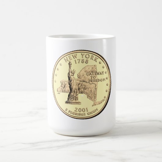 Tinted New York Staat Quarter Design Kaffeetasse (Mittel)