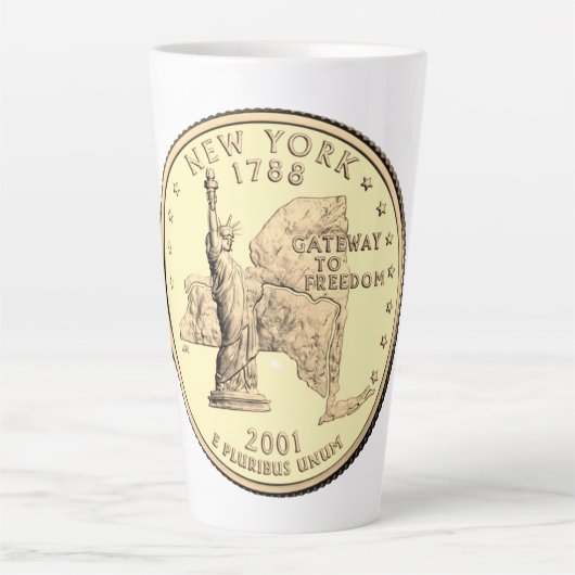 Tinted New York Staat Quarter Design Milchtasse (Vorderseite)