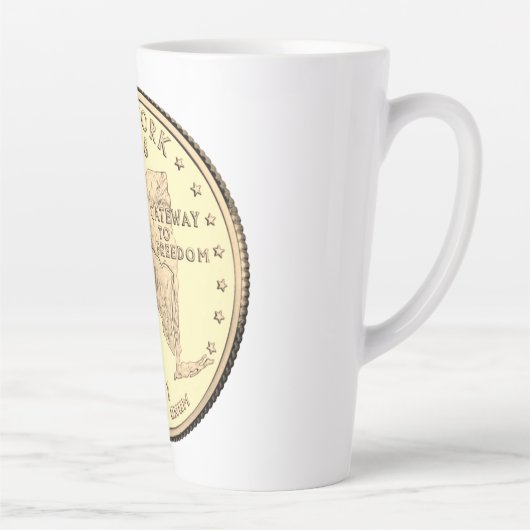 Tinted New York Staat Quarter Design Milchtasse (Rechts)