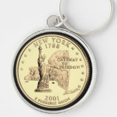 Tinted New York Staat Quarter Design Schlüsselanhänger (Vorne)