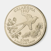 Tinted Oklahoma Staat Quarter Design Magnet (Vorne)