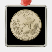 Tinted Oklahoma Staat Quarter Ornament Aus Metall (Vorne)