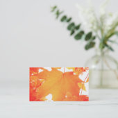Tinted Orange Maple Leaf Visitenkarte (Stehend Vorderseite)
