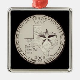 Tinted Texas Staat Quarter Ornament Aus Metall