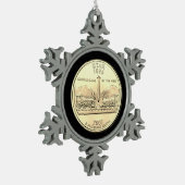 Tinted Utah Staat Quarter Schneeflocken Zinn-Ornament (Links)