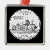 Tinted Virginia Staat Quarter Ornament Aus Metall (Vorne)