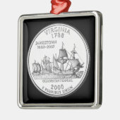 Tinted Virginia Staat Quarter Ornament Aus Metall (Links)