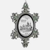 Tinted Virginia Staat Quarter Schneeflocken Zinn-Ornament (Links)