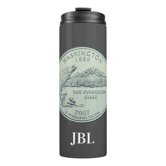 Tinted Washington Staat Quarter Design Monogram Thermosbecher (Vorderseite)