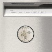 Tinted Wyoming Staat Quarter Design Magnet (In Situ (Geschirrspüler))