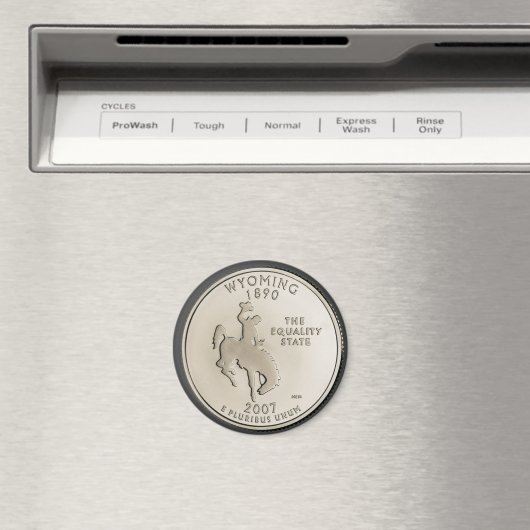 Tinted Wyoming Staat Quarter Design Magnet (In Situ (Geschirrspüler))