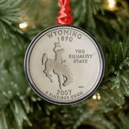 Tinted Wyoming Staat Quarter Ornament Aus Metall