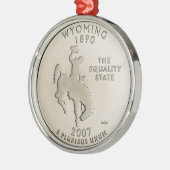 Tinted Wyoming Staat Quarter Ornament Aus Metall (Links)