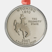 Tinted Wyoming Staat Quarter Ornament Aus Metall (Vorne)