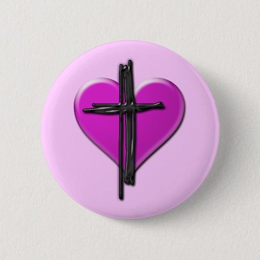 Tinten-Herz u. Kreuz-Knopf Button (Vorderseite)