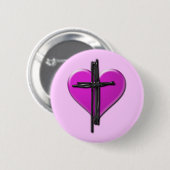 Tinten-Herz u. Kreuz-Knopf Button (Vorne & Hinten)
