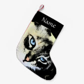 Tinten-Katze Kleiner Weihnachtsstrumpf (Vorderansicht (hängend))