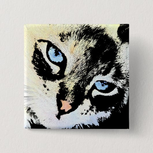 Tinten-Katzen-Knöpfe Button (Vorderseite)