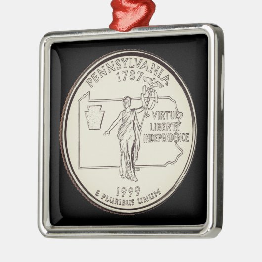 Tinten Pennsylvania Staat Quarter Ornament Aus Metall (Links)