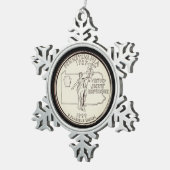 Tinten Pennsylvania Staat Quarter Schneeflocken Zinn-Ornament (Rechts)