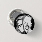 Tinten-Porträts (Panya) Button (Vorne & Hinten)